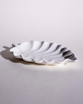 All White Leaf Platter - The Decor Kart