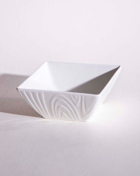 All White Snowy Square Bowl - The Decor Kart