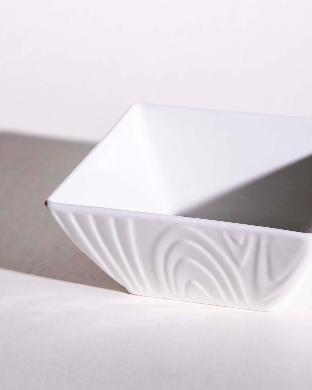 All White Snowy Square Bowl - The Decor Kart