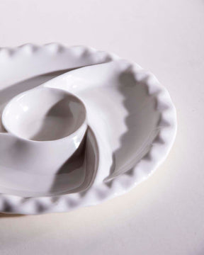 All White Swirl Chip n Dip Platter - The Decor Kart