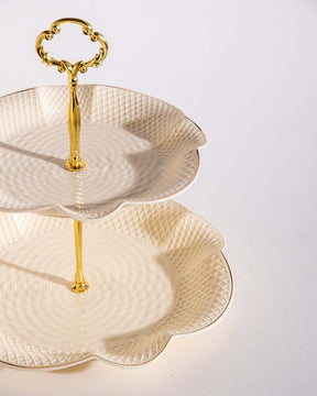 Wavy Edge 2-Tier Cake Stand - The Decor Kart