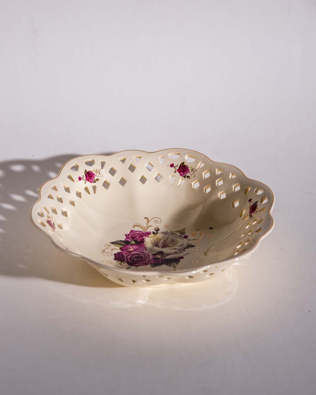 Country Roses Cut Edge Bowl - The Decor Kart