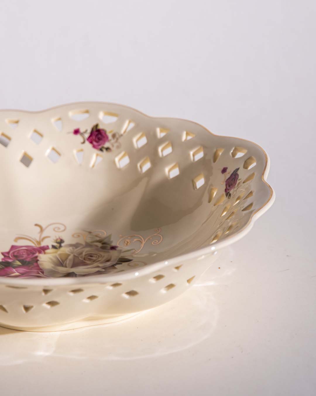 Country Roses Cut Edge Bowl - The Decor Kart