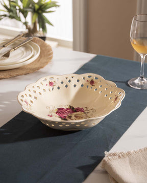 Country Roses Cut Edge Bowl - The Decor Kart