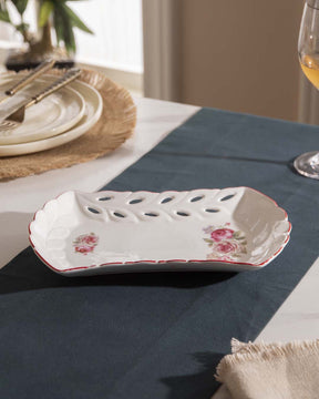 Country Roses Lace Edge Platter - The Decor Kart