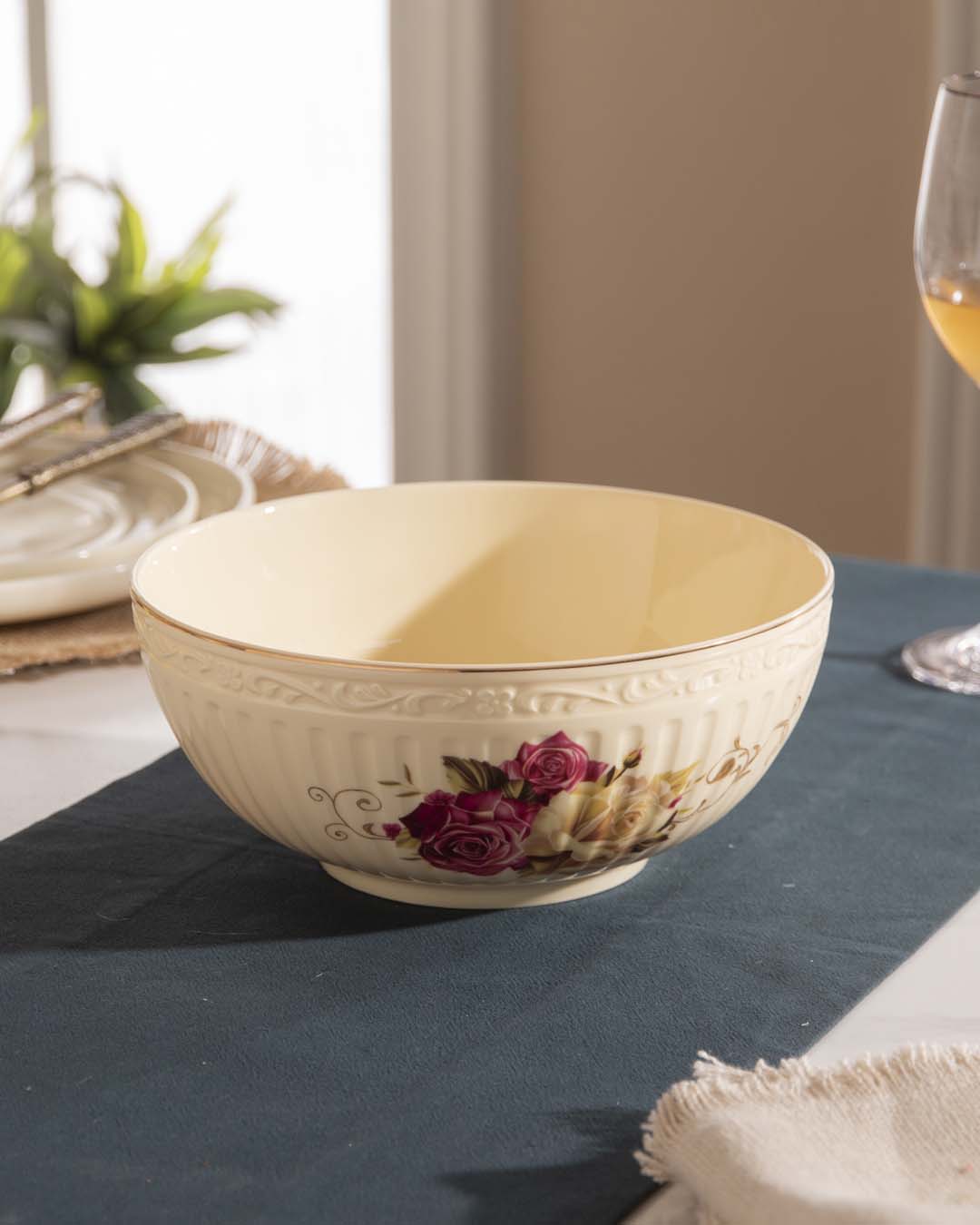 Country Roses Serving Bowl - The Decor Kart