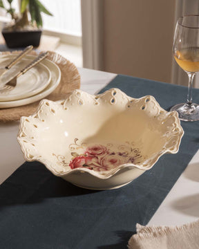 Country Roses Wave Edge Bowl - The Decor Kart