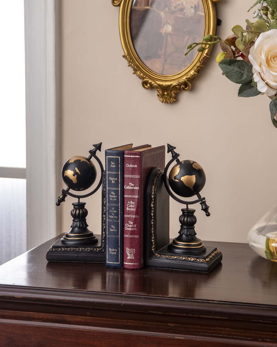 Terrestrial Globe Bookends Set - The Decor Kart