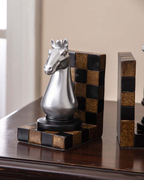 Chess Bookend Set - Silver - The Decor Kart