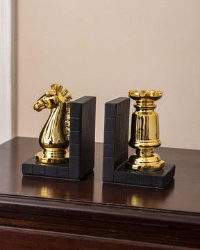 Chess Bookend Set - Gold - The Decor Kart