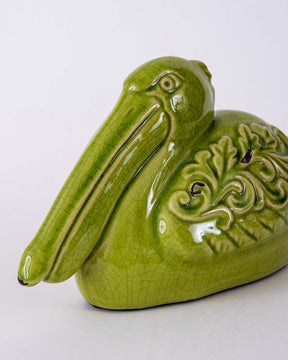 Adorable Pelican Figurine - Green - The Decor Kart