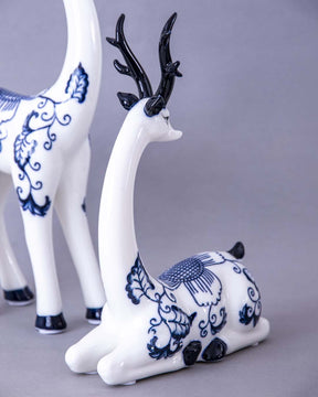 The Reindeer Porcelain Figurines - Set of 2 - The Decor Kart