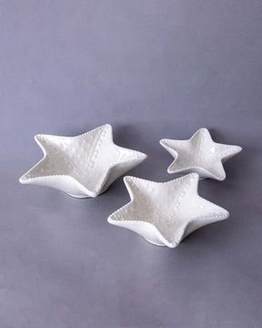 Starfish - Set of 3 White Nut Bowls - The Decor Kart