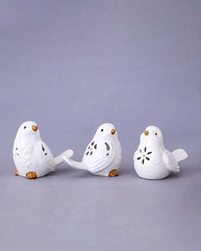 Cutout White Bird Figurines - Set of 3 - The Decor Kart