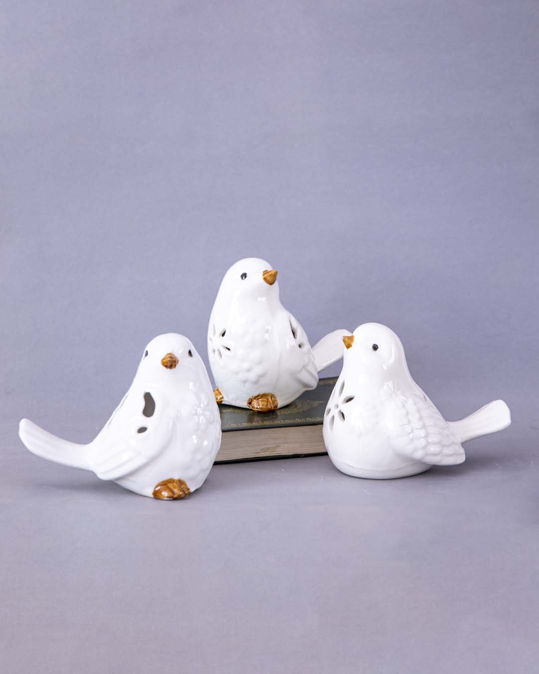 Cutout White Bird Figurines - Set of 3 - The Decor Kart