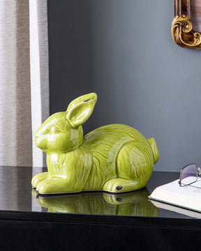 Adorable Rabbit Figurine - Green - The Decor Kart