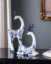 The Reindeer Porcelain Figurines - Set of 2 - The Decor Kart