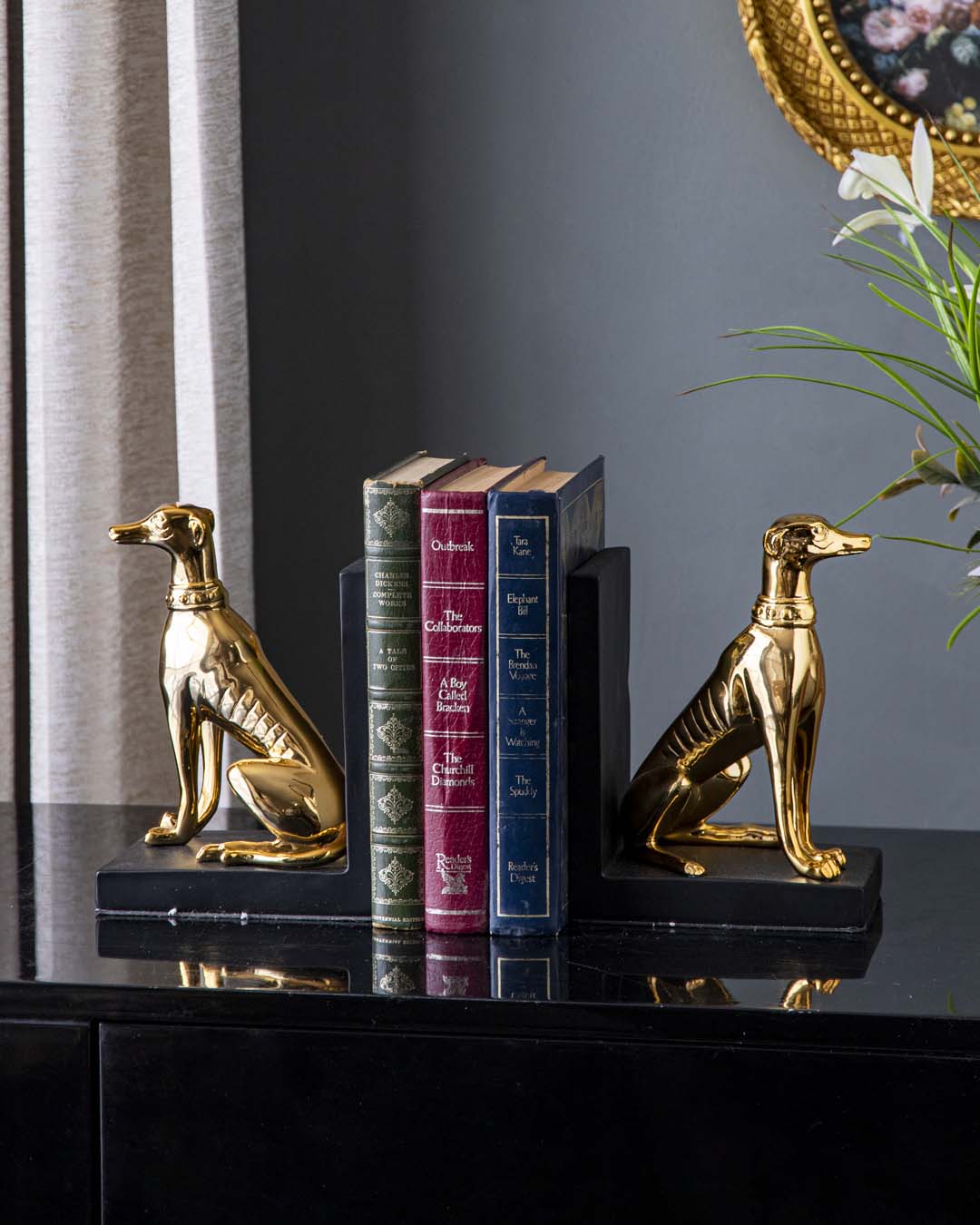 Guard Dog Bookend Set - Gold - The Decor Kart