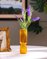 'Galben Shimmering Elegance' Glass Flower Vase - The Decor Kart