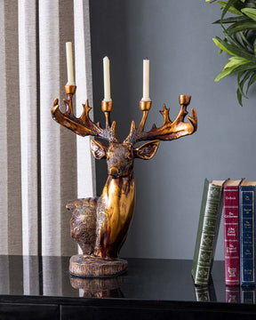 Majestic Stag Sculpture Candle Holder - The Decor Kart