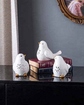 Cutout White Bird Figurines - Set of 3 - The Decor Kart