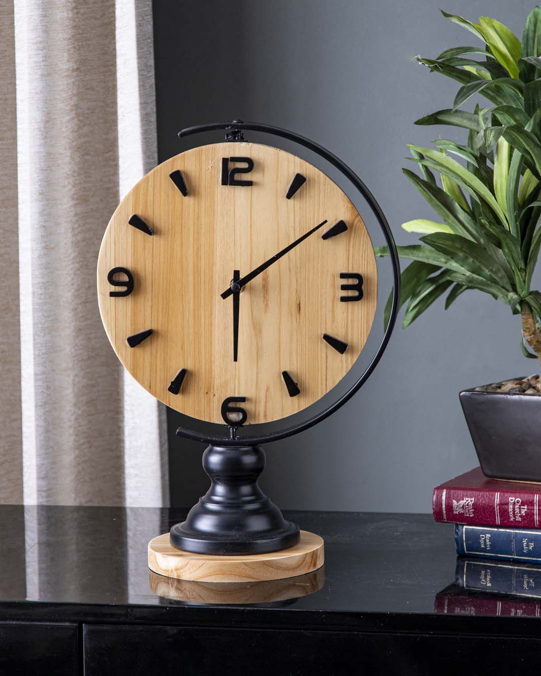 Wooden Tellurion Table Clock - The Decor Kart