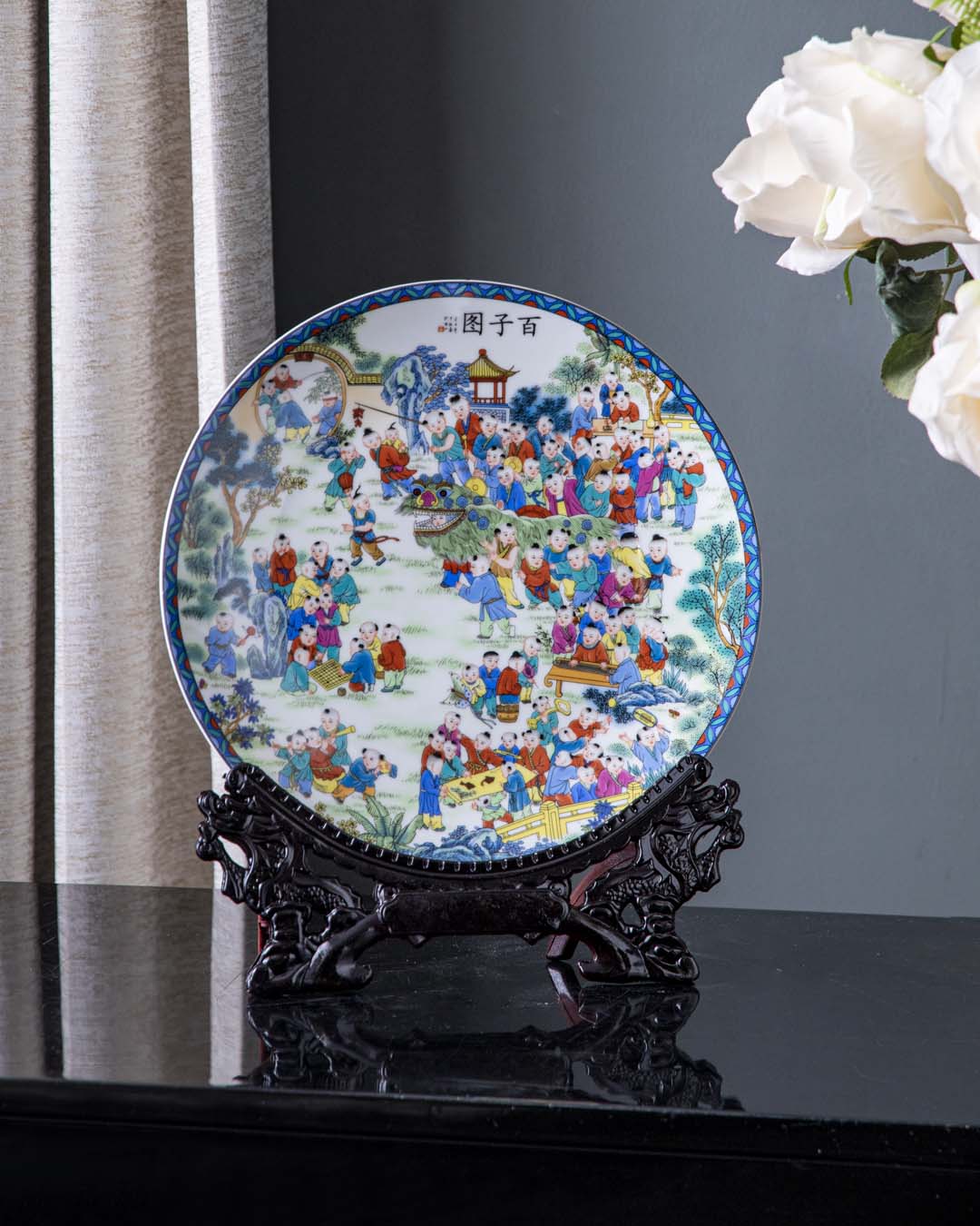 Oriental Display Plate with Stand 10" - The Decor Kart