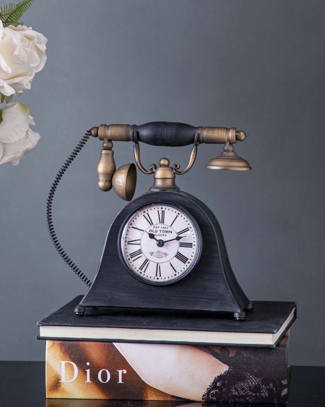 Vintage Telephone Style Clock - The Decor Kart