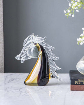 Citrine Horse Head Glass Figurine - The Decor Kart