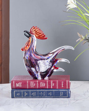 Purple Rooster Glass Figurine - The Decor Kart