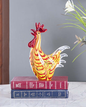 Golden Star Rooster Glass Figurine - The Decor Kart