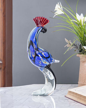 Looking Back Macaw Parrot Glass Figurine - The Decor Kart