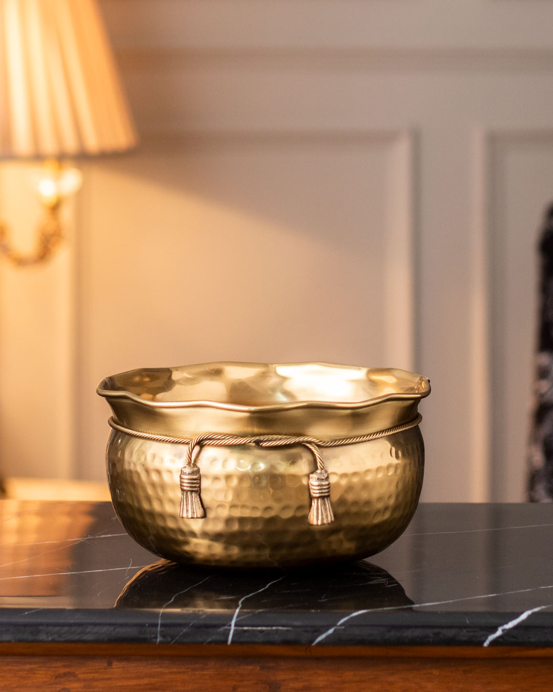 'Ribbon' Handcrafted Brass Bowl - small - 4" - The Decor Kart