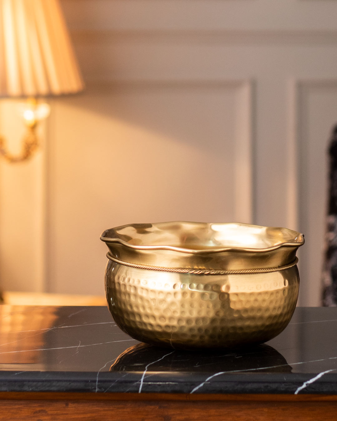 'Ribbon' Handcrafted Brass Bowl - small - 4" - The Decor Kart