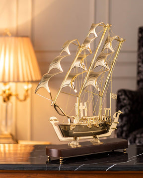 'Golden Age' Handcrafted Brass Model Ship - Large - 26" - The Decor Kart