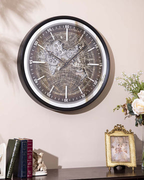 Hemisphere Gear Analog Wall Clock - The Decor Kart