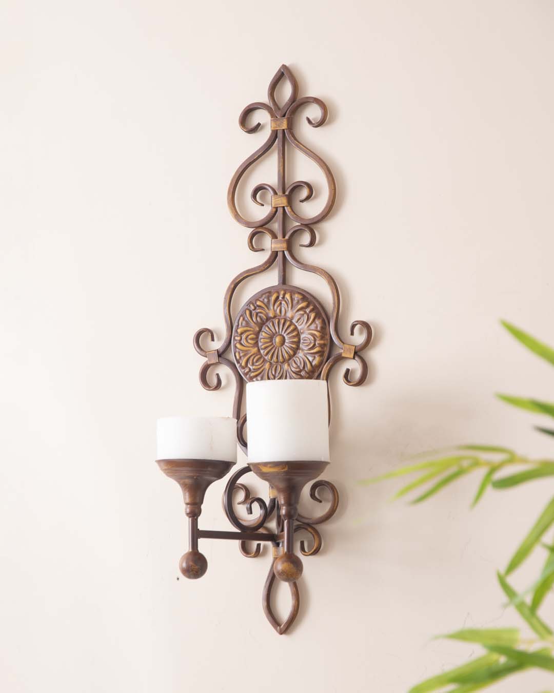 Wrought Iron Wall Candle Holders - The Decor Kart