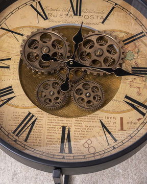 Clockwork Side Table With Clock Top - The Decor Kart