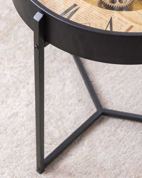 Clockwork Side Table With Clock Top - The Decor Kart