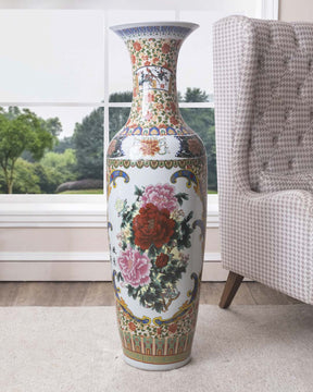 Peony Tall Ceramic Floor Vase