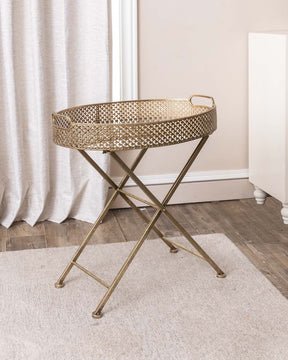 Lace Round Side Table / Server - The Decor Kart