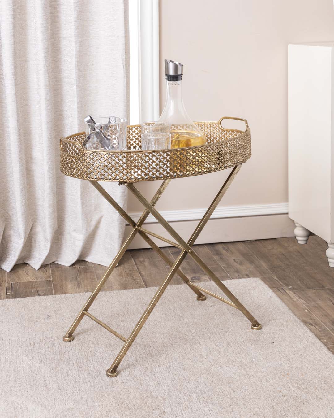 Lace Round Side Table / Server - The Decor Kart