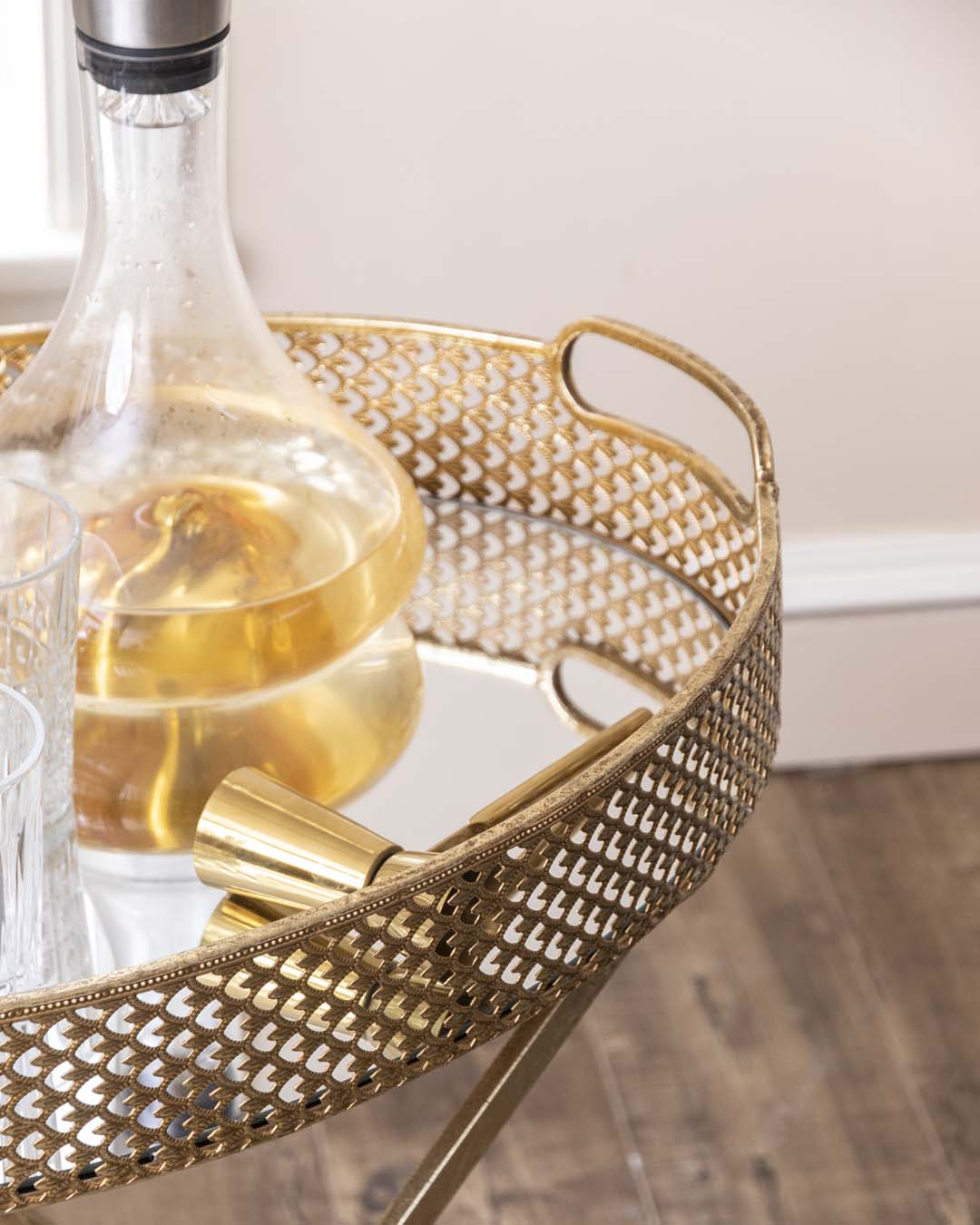 Lace Round Side Table / Server - The Decor Kart