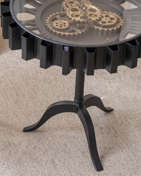 Clockwork Side Table with Clock Top - The Decor Kart