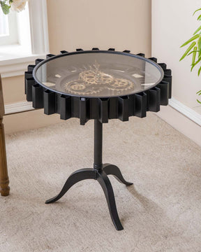 Clockwork Side Table with Clock Top - The Decor Kart