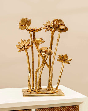 Floral Gilded Tabletop Sculpture - The Decor Kart