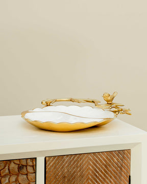 Golden Bird Brass Serving Platter - The Decor Kart