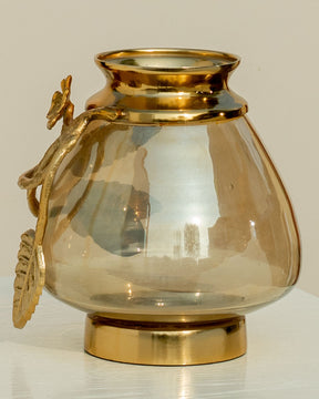 Antique Flower Design Glass Vase