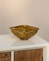 Super Embossed Brass Square Bowl - Small - 6.5"