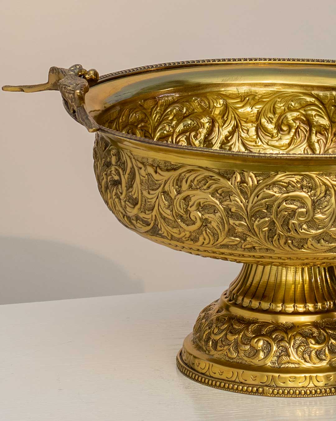 "Bird Of Akbar" Gold Plated Serving Bowl - The Decor Kart